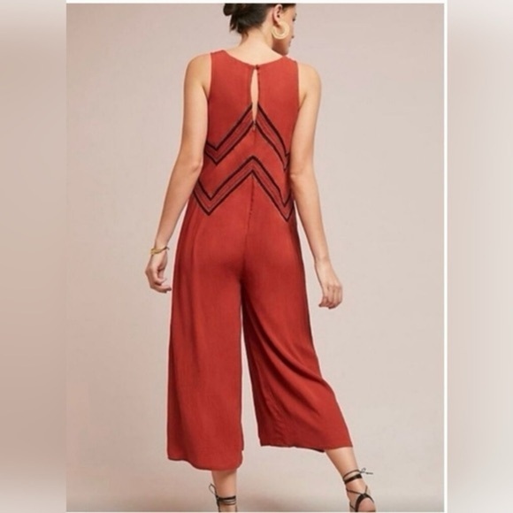 ANTHROPOLOGIE Maeve Desert Embroidered Jumpsuit SIZE 4 EUC - Picture 4 of 16